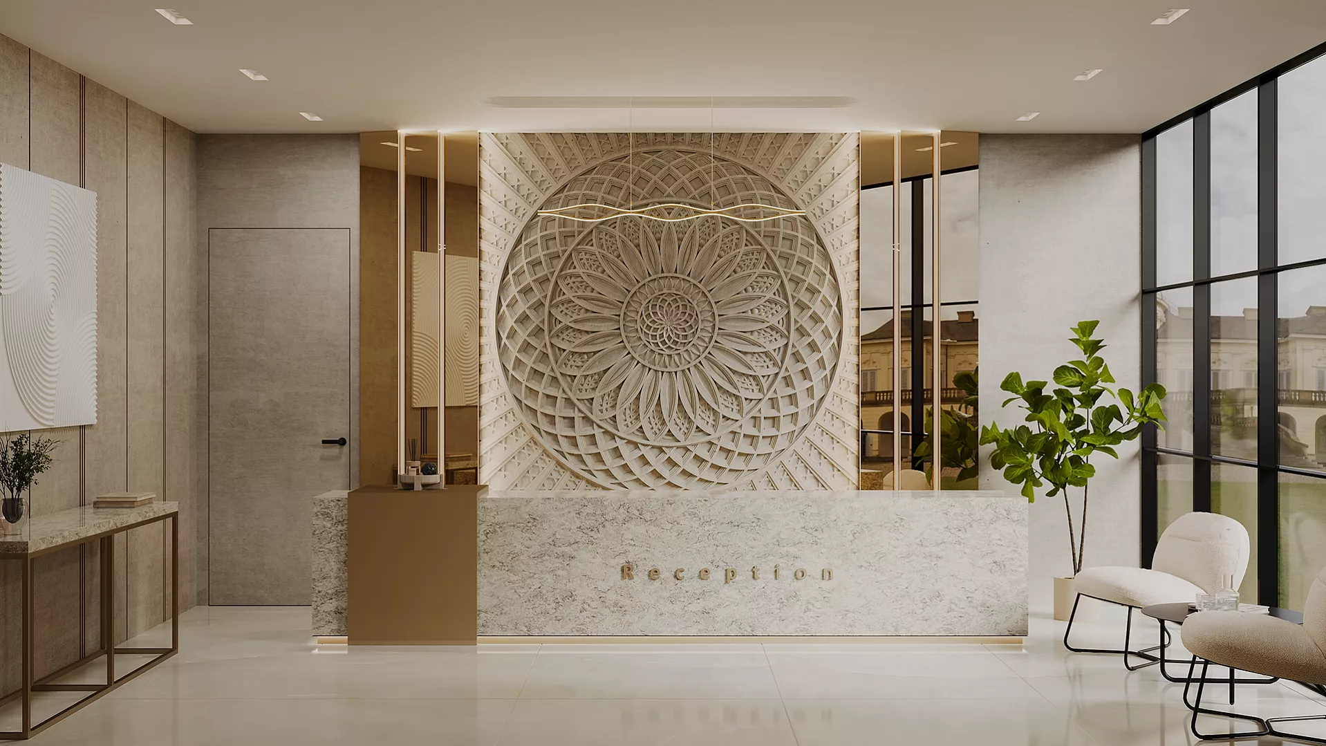 Гипсовое 3Д панно SHANGRILA от Артполе