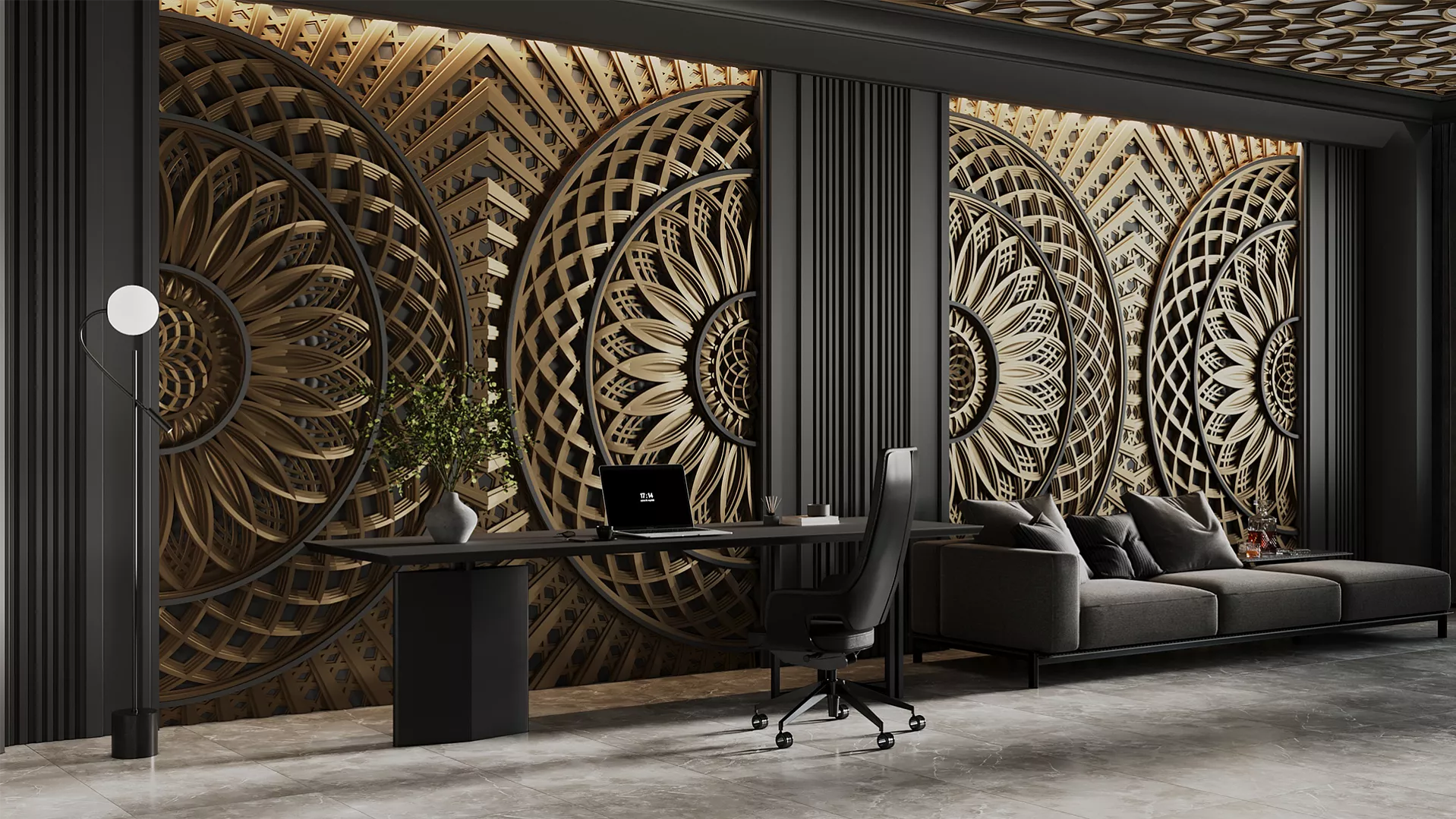 Гипсовое 3Д панно SHANGRILA от Артполе
